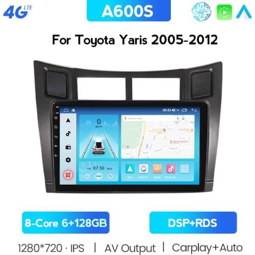 Android 10 Car DVD Stereo Multimedia Headunit For TOYOTA YARIS 2005 VITZ Platz Radio GPS Navigation Video Audio 6G RAM 128G ROM