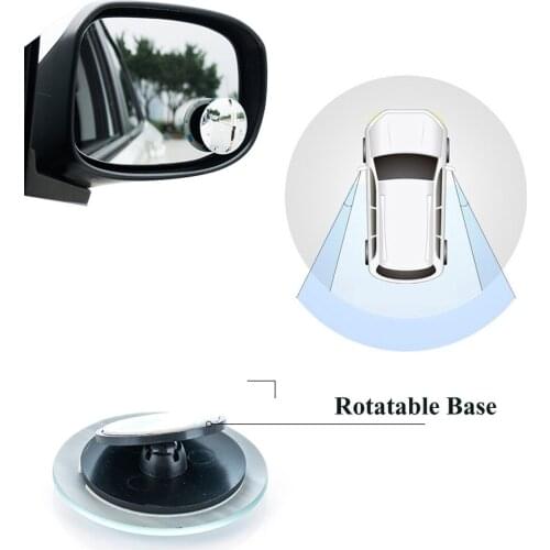 Driving Dead Zone Car Mirror 360 Wide Angle Round Convex Mirror Car Vehicle Side Blind Spot Mirror Rimless RearView Mirror