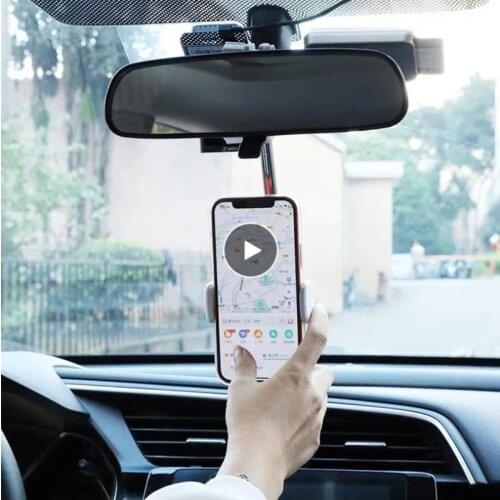 Car Phone Holder Phone Air Vent Clip Mount Mobile Cell Stand Smartphone GPS Adjustable Support Rearview Mirror Phone Holder Rack