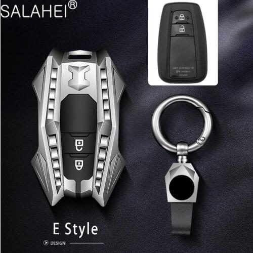 Aluminum Alloy Car Smart Key Case Cover Holder Shell For Toyota Prius Camry Corolla C-HR CHR RAV4 Prado 2017 2018 Auto Stylish