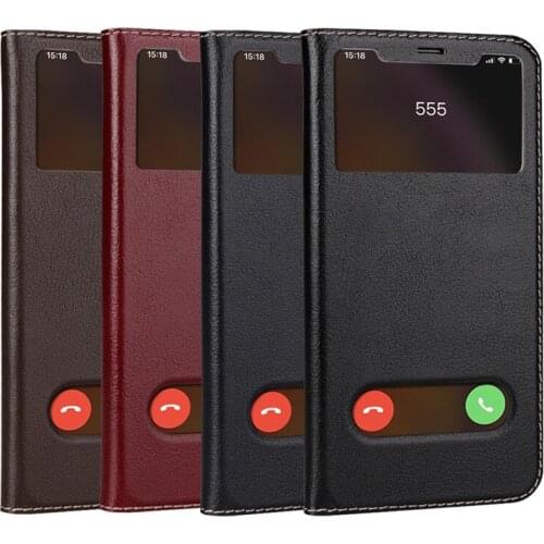 Window View 11 Pro Case For iPhone 11 Case Leather 11 Pro Max Cover Coque For iPhone 7 8 Plus X Xr Xs Max 11 Pro Max Case Funda