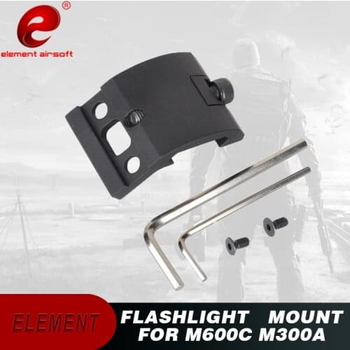 Element Airsoft Tactical Flashlight Mount Fit Surefir M600C M600 M300A M300 Light Mount Fit Picatinny Rail Weapon Light EX263
