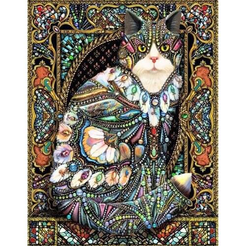 Full Square/Round Drill 5D DIY Diamond Painting "Flower & cat"3D Embroidery Cross Stitch Rhinestone mosaic Home Decor Gift TY491