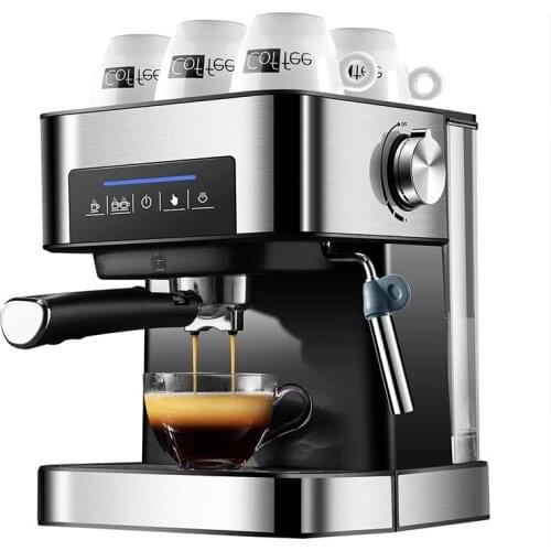 1.6L 220V Espresso Coffee Maker Machine Small Semi Automatic Italian Steam Type Milk Frother Touch Panel