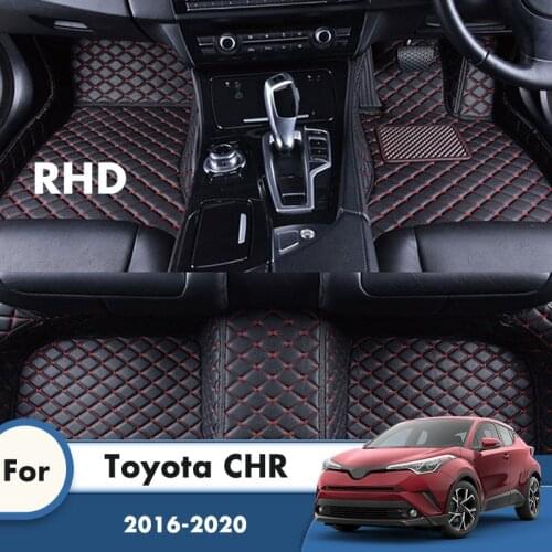 RHD Leather Car Floor Mats For Toyota C-HR CHR 2020 2019 2018 2017 2016 Carpets Custom Auto Styling Accessories Interior Cover