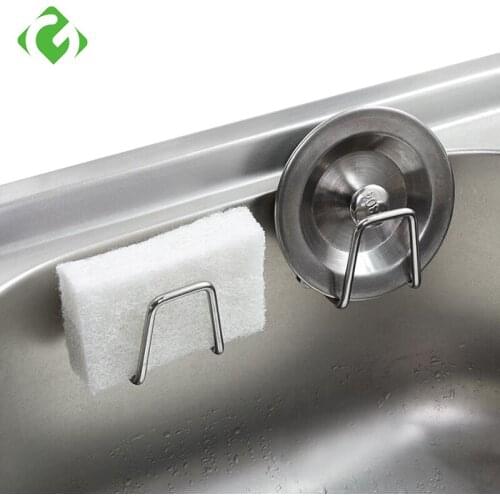 Kitchen Stainless Steel Sponges Holder Self Adhesive Sink Sponges Drain Drying Rack Kitchen Sink Accessories Organizer GUANYAO