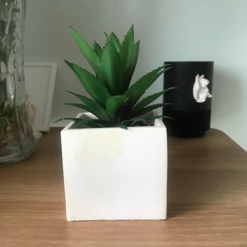 Square Plaster Cement Pot Molds Handmade Resin Craft Clay Vase Silicone Mould for Concrete Planter Making