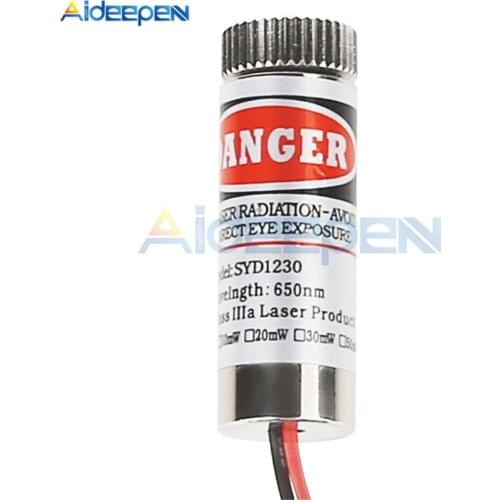 Adjustable Beam 650nm 5mW Red Cross Laser Module Head Glass Lens Focusable Industrial Class 3-5V