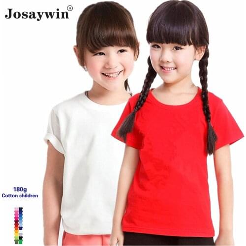 Summer Childrens T-Shirt Kids Boys Girls Baby 100% Cotton T-shirt Solid T-shirt Short Sleeve Student T Shirt Tee Top Clothing