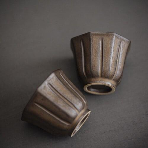 LUWU japanese ceramic teacup bronze tea cup chinese kung fu cup drinkware