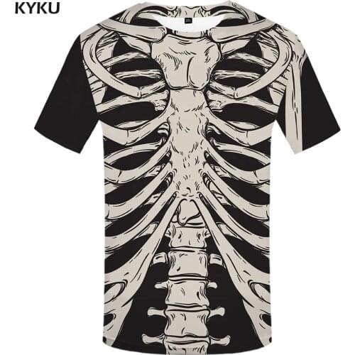 KYKU Brand Skeleton T Shirt Men Bone T-shirts 3d T-shirt Funny T Shirts Anime Tshirt Fitness Mens Clothing 2018 Casual Tops 4xl