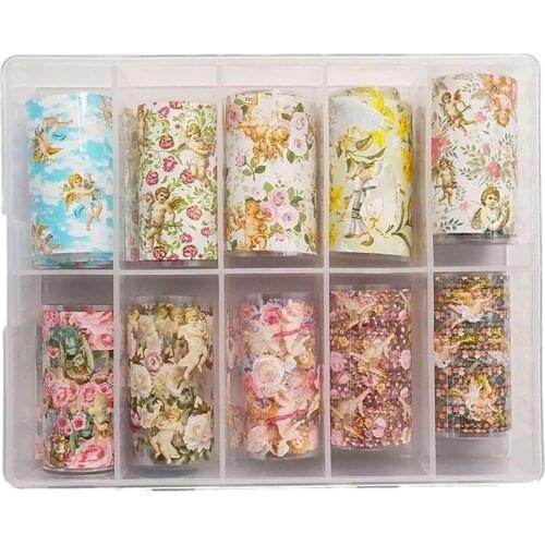 Nail Art Sticker Safe Angel Starry Nail Transfer Lace Decals Fashion Style Mixed Nails Art Supplies Manicure Starry Decoration