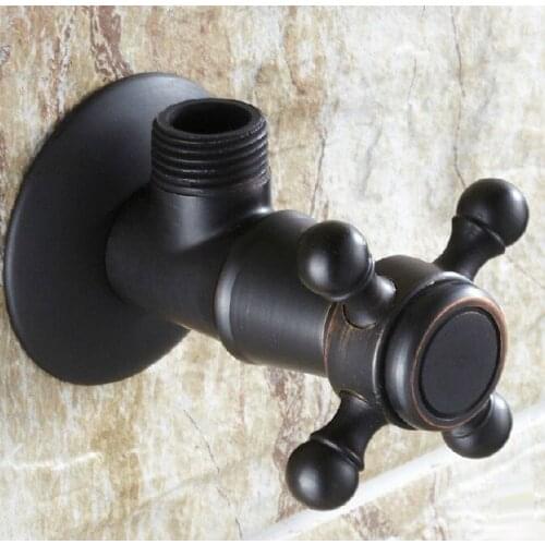 One Black Oil Rubbed Brass Bathroom Hardware Accessories 1/2" male Angle Stop Valve Dav002