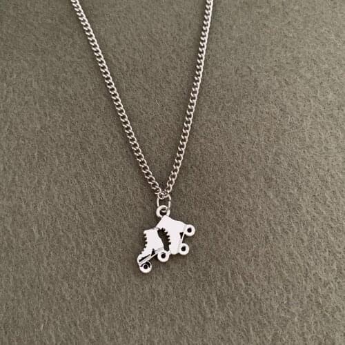 Exquisite Antique Silver Roller Skates Charms Pendant Necklace Women Jewelry Gift For Friends Dropshipping