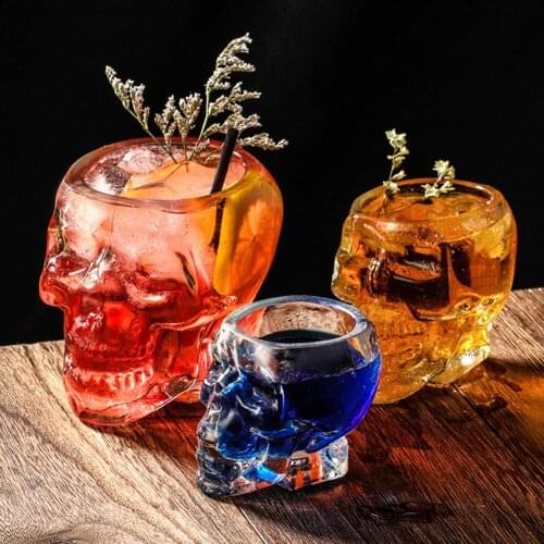 Transparent Head Drinking Cup Special Shaped Wine Glass 3D Cocktail Whiskey Glasses Cup Drinkware Bar Home Party Decor Gifts