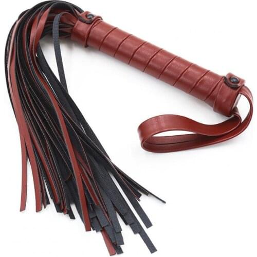 Faux Leather Whip Soft Flirting Lightweight Adults Sex Toy for Couple