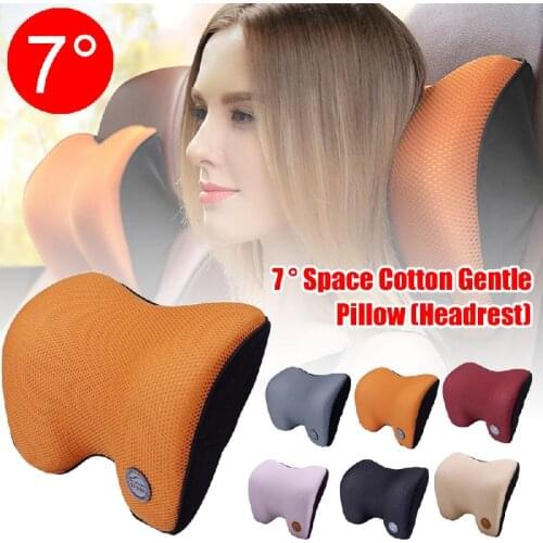 Car Seat Head Space Memory Cotton Head Pillow Car Seat Head Neck Rest Massage Headrest Accessories