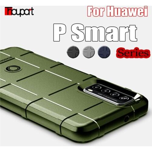Rugged Shield Silicone Case For Huawei P Smart 2021 / Pro 2019 Z S + Cases Military Shockproof Cover For Huawei PSmart Case Hard