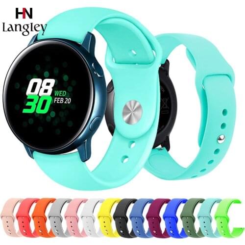 Langley Silicone Band Strap for Samsung Galaxy Active Watch 42 46mm Band Gear S2 S3 Sport Watchbands 20mm 22mm Straps Wholesale