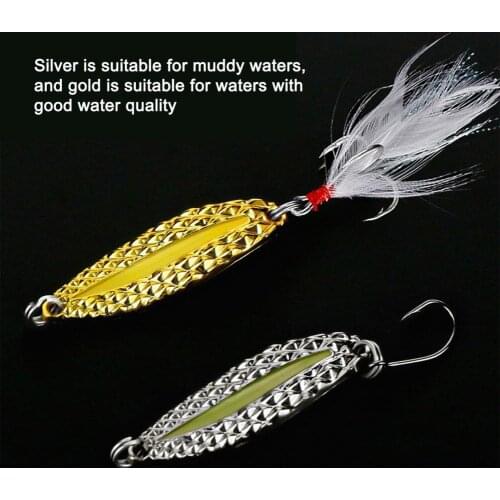 Fishing Lures Electroplating Bait Sequin Sharp Hook with Spinner Super Three Hooks Luminous Sea Fishing Tackle for Outdoor