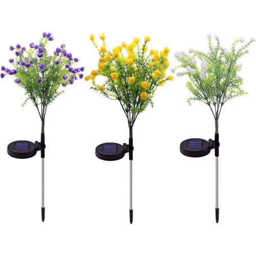 Garden Lights Solar LED Light Lamps Daylight Sunlight IP65 Lifelike Ground Planting Simulation Flower Outdoor Landscape