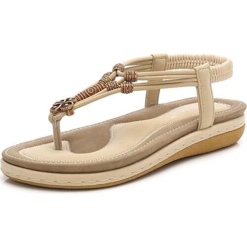 Platform shoes 2021 summer sandals flats heels elastic strap sandals woman shoes casual flower decoration ladies shoe sandal