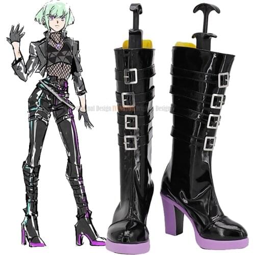 PROMARE Lio Fotia Cosplay Boots High Heel Black Shoes Custom Made for Unisex