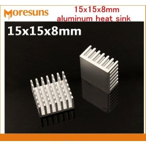 Fast Free Ship 50pcs/lot 15x15x8mm aluminum heat sink southbridge router chip radiator heat conduction block 15*15*8mm Heatsink