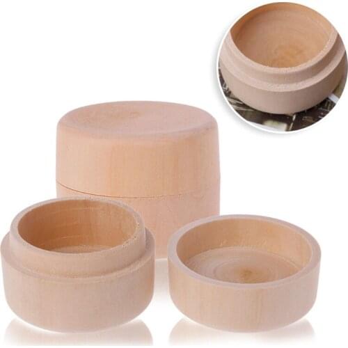 Small Round Wooden Storage Box Handmade Jewelry Organizer Soap Crafts Case 85DA