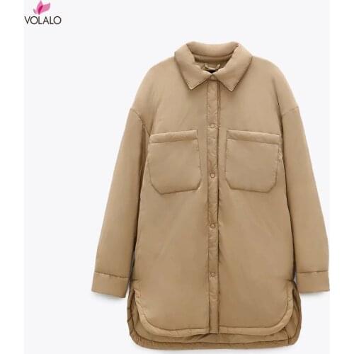 Sping Fashion Turn Down Collar Long Sleeve Shirt Coats Black Green Women Parkas With Pockets Mujer Solid Jackets 2021