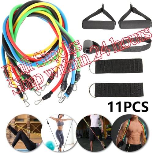11pcs/set Pull Rope Fitness Exercises Resistance Bands Yoga Latex Tubes Crossfit Stretch Training Home Gyms Workout Elastic Band