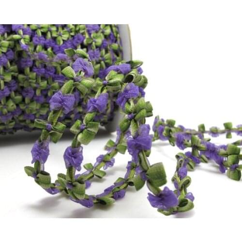 2 Yards Purple Ombre Beanie Shape Color Woven Rococo Ribbon Trim|Decorative Floral Ribbon|Scrapbook Materials|Decor