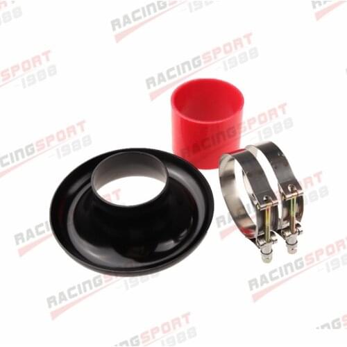3" BLACK UNIVERSAL VELOCITY STACK FOR COLD/RAM ENGINE AIR INTAKE/TURBO HORN