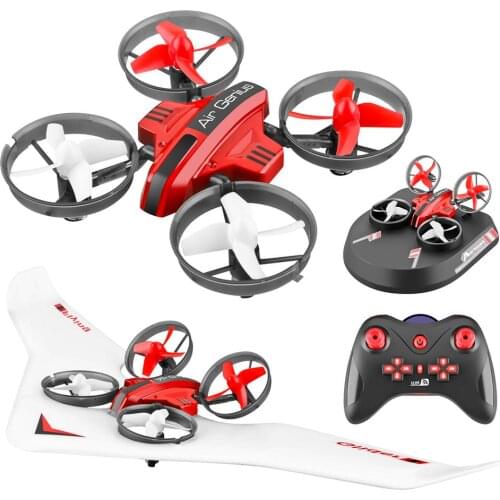 3 in 1 RC Mini Quadcopter Glider Hovercraft Boat Mode Fixed Wing Kids Toy Gift