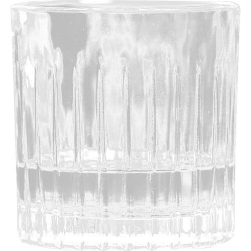 300ml Bar Restaurant Single Layer Vertical Striped Glass Cup Juice Tea Clear Mug