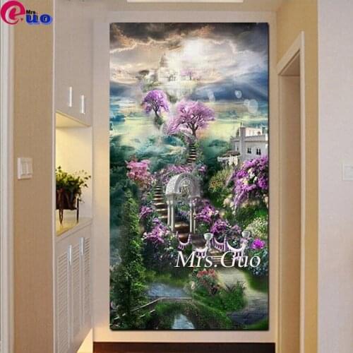 Large Size Diamond Embroidery sale DIY Garden Sunshine Natural scenery 5D Diamond Painting Full Mosaic Fantasy Landscape
