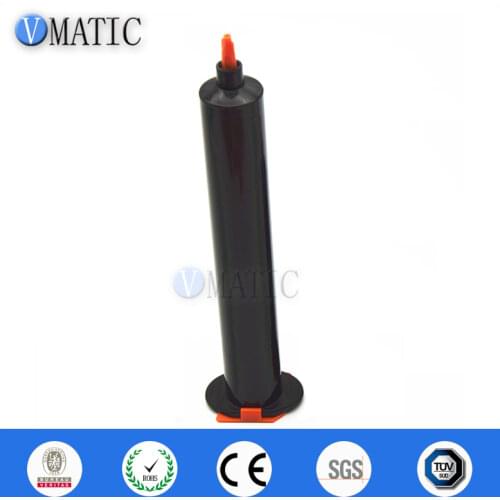 Free Shipping 55cc American Style Black UV Dispenser Air Pneumatic Syringe 55ml Black Glue Dispensing Syringe Barrel With Piston