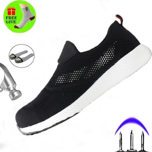Summer lightweight steel toe cap mens and womens work and safety boots breathable mens womens shoes durable and sweat-proof