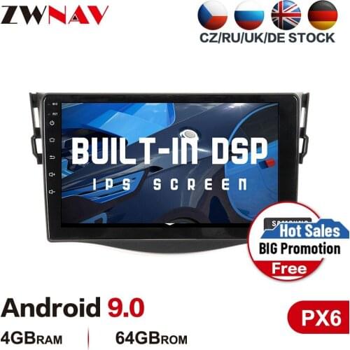 PX6 4G+64G Android 9.0 Car Multimedia player For TOYOTA RAV4 2006-2012 car radio stereo GPS navi head unit touch screen free map