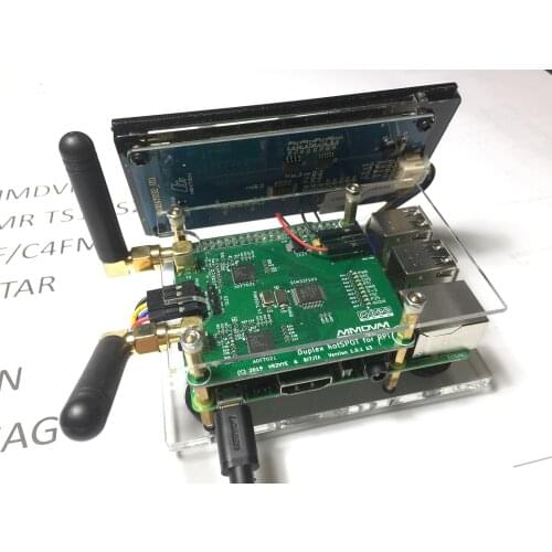 Duplex MMDVM UHF VHF UV Hotspot For P25 DMR YSF DSTAR NXDN + Raspberry Pi 3B + Acrylic Case + 3.2/4.3 inch Nextion LCD