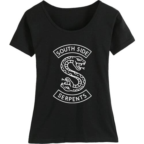 Cotton Girl Woman Short Sleeve T Shirt Jughead Jones Southside Serpents Riverdale Snake Couple Clothes Summer ZIIART