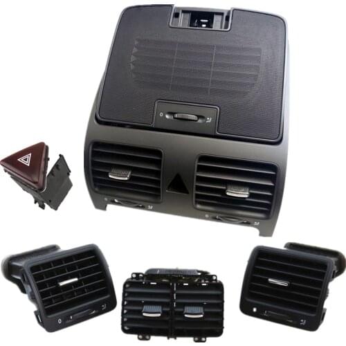 Central Air Conditioning Outlet A / C Vent Air Nozzle Kit Warning Switch For Golf 5 MK5 1KD819728 1KD819704 1KD819703 1K0819153C