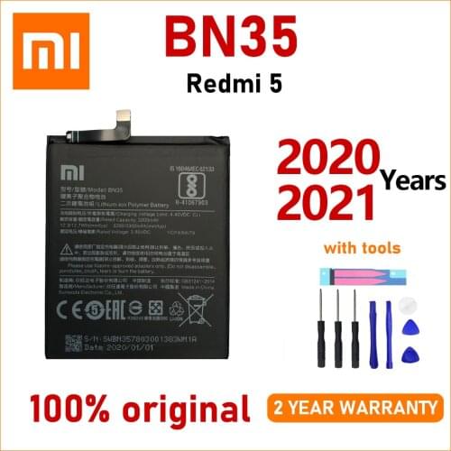 Xiao Mi New 100% Original BN35 Battery For Xiaomi Redmi 5 Redmi5 Red mi5 3300mAh Mobile Phone Batteries Bateria With Gift Tools