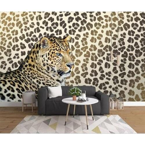 Leopard print leopard living room TV background wall decoration painting