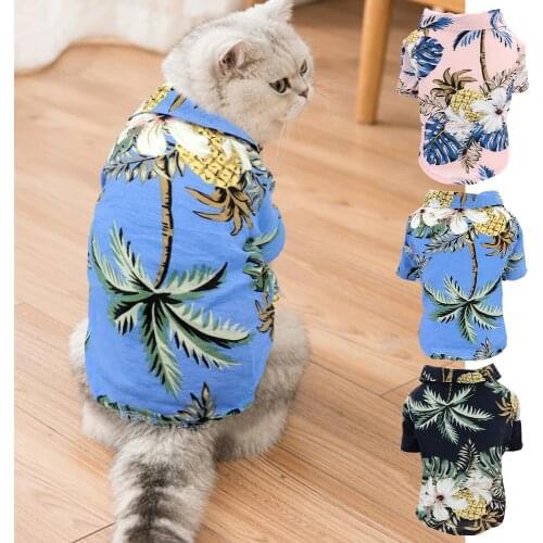 Summer Dog Cat Shirt Fashion Printed Pet Clothes For Small Dogs Cats Puppy Beach Shirt Breathable for Chihuahua Yorkshine