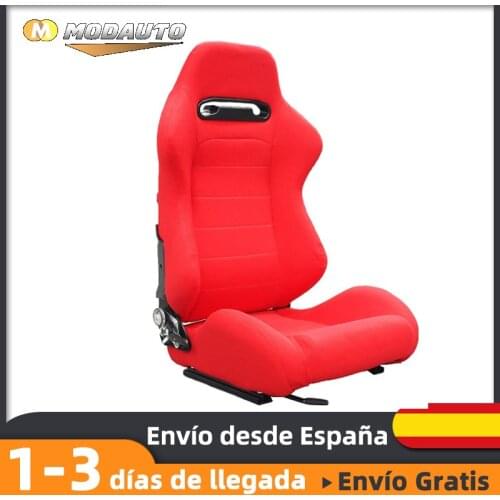MODAUTO sports car seat, adjustable Semibaquet, with rails included, Universal for driver/passenger, red fabric N125
