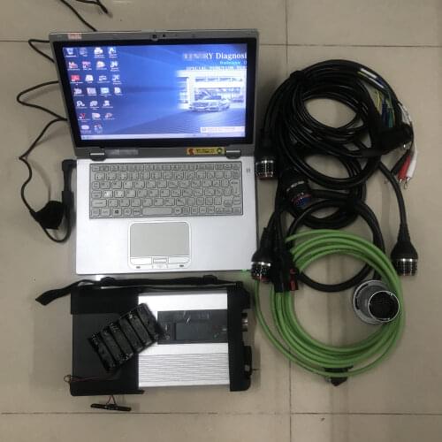 Mb star c5 diagnose scanner with laptop CF-AX2 i5 8G 480G SSD software 2020.12 windows 7 ready to use