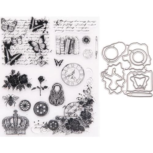 Metal Cutting Dies Cut Die and Stamp Bee butterfly and Crown Series Mold Scrapbook Paper Craft Knife Mould Blade Punch Stencils