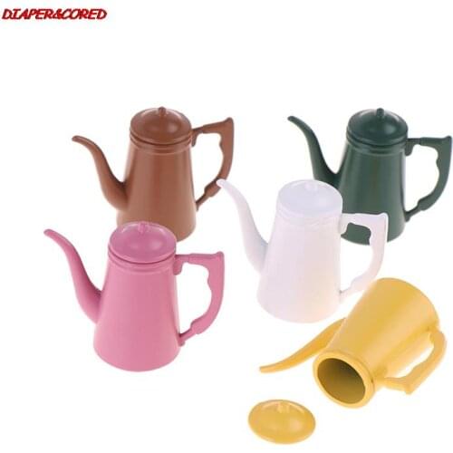 1/12 Dollhouse Miniature Accessories Mini Metal Alloy Kettle Simulation Furniture Tea Pot Kitchen Model Toys For Doll House