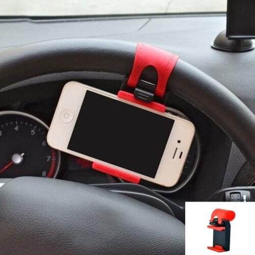 Multi-function Car Steering Wheel Phone Holder Mobile Phone Holder Stand Mount GPS Support Fixed Telescopic Clip Car Accessories